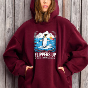 Flippers up i stand with the penguins protest 2025 T-Shirt