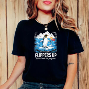 Flippers up i stand with the penguins protest 2025 T-Shirt