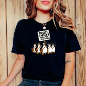 Funny Resist Penguins Protest Against Tariffs 2025 T-Shirt