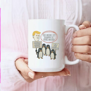 Heard Island Anti Trump 2025, penguins Against Tariffs Mug