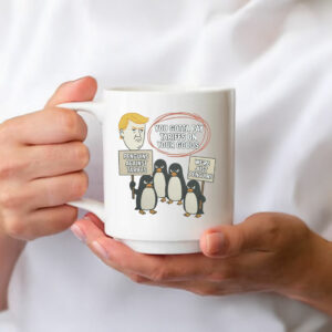 Heard Island Anti Trump 2025, penguins Against Tariffs Mug
