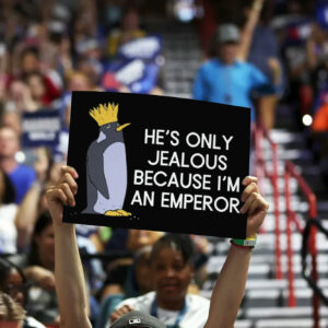 He's Only Jealous Becouse I'm An Emperor, penguins against trump Yard Sign