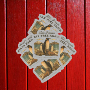 Make Penguins Tax-Free Again Funny Trump Tariffs Sticker ,Car Magnet
