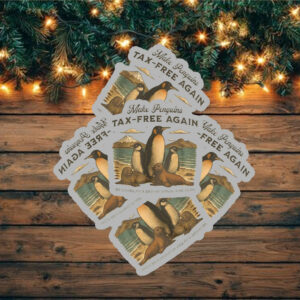Make Penguins Tax-Free Again Funny Trump Tariffs Sticker ,Car Magnet