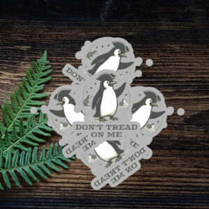 Penguin Political, Funny Don't Tread on Me Sticker, Car Magnet
