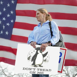 Penguin Political, Funny Don't Tread on Me Yard Sign