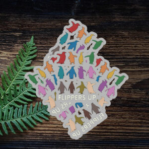 Penguins Against, Flippers Up Sticker ,Car Magnet