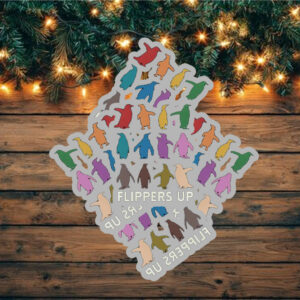 Penguins Against, Flippers Up Sticker ,Car Magnet