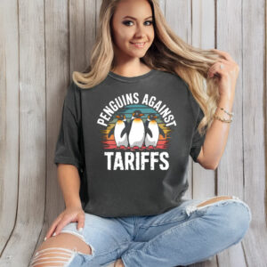 Penguins Against Tariffs, Funny Political Penguins T-Shirt