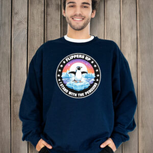 Resist Penguin Activism Graphic Design Flippers Up I Stand With The Penguins T-Shirt