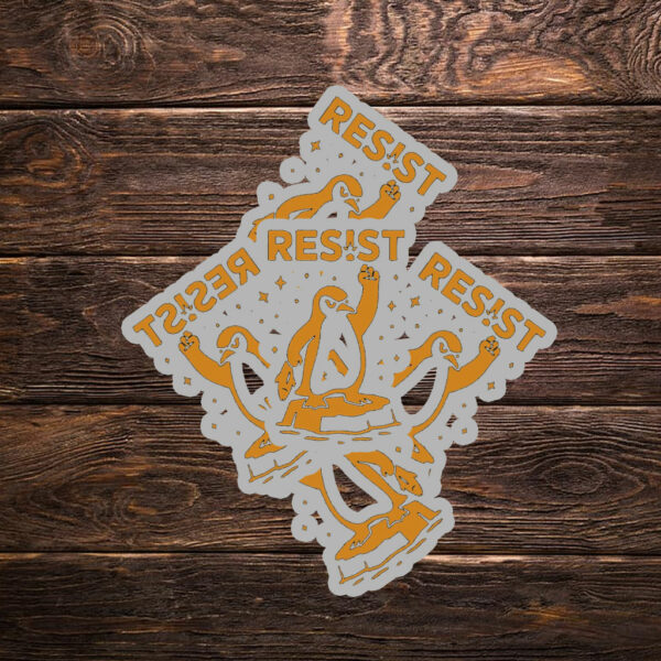 Resist Penguin Racerback, Funny Anti Trump 2025 Sticker, Car Magnet