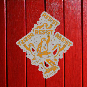 Resist Penguin Racerback, Funny Anti Trump 2025 Sticker, Car Magnet