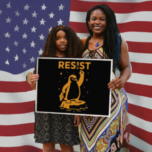 Resist Penguin Racerback, Funny Anti Trump Yard Sign