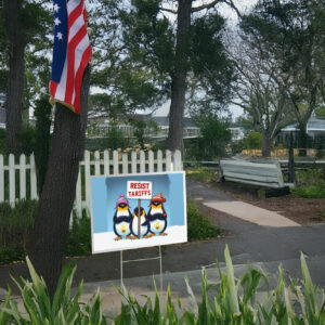 Resist Tariffs, Penguins Against Tariffs Anti Trump Yard Sign