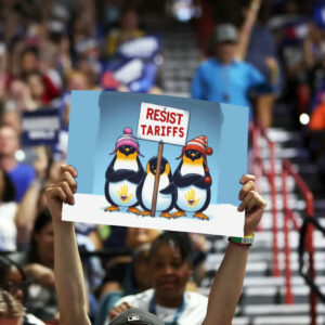 Resist Tariffs, Penguins Against Tariffs Anti Trump Yard Sign