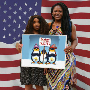 Resist Tariffs, Penguins Against Tariffs Anti Trump Yard Sign