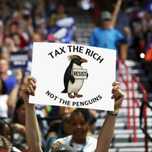 Tax The Rich, Not The Penguins Yard Sign